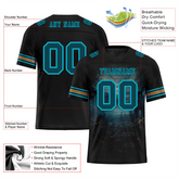 Custom Black Skull Fashion Aqua Personalized Authentic Football Jersey FBJ02-bc0fba9